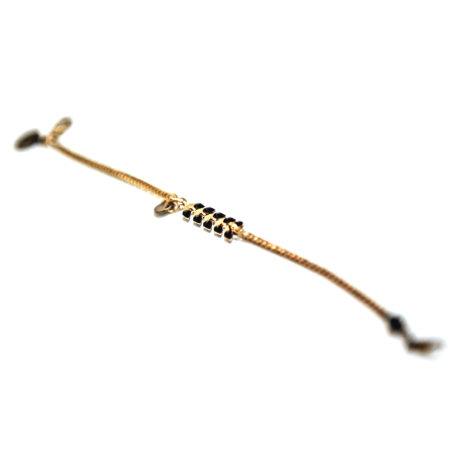 Bracelet PANDORE chaine épi émaillée de couleur et sa chaine en laiton doré